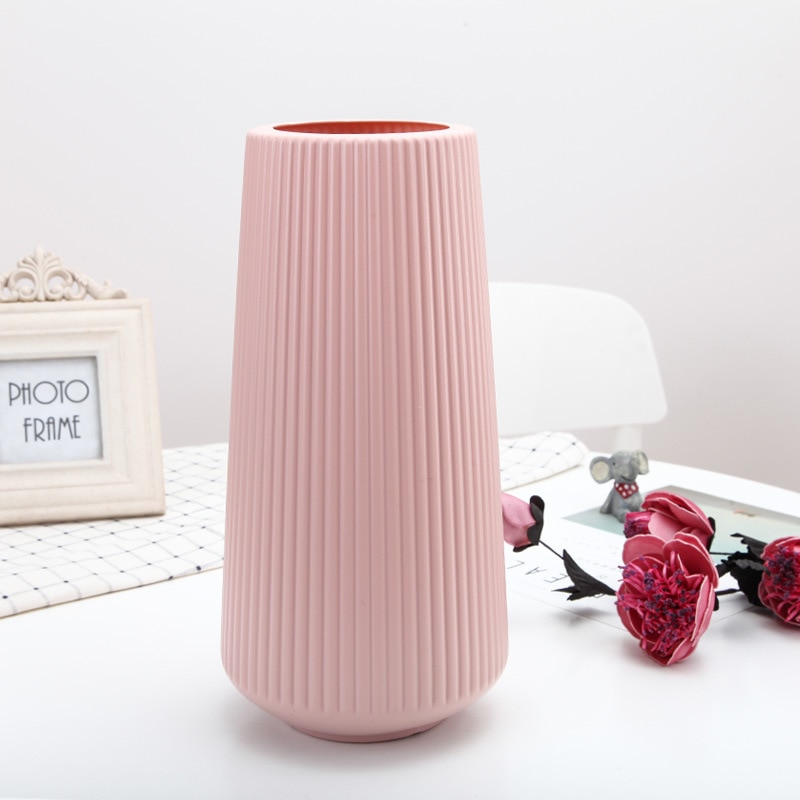 Vase en plastique grand Vase minimaliste décoration maison Imitation glaçure fleur fille panier Vases mariage plantes hydroponiques créatifs