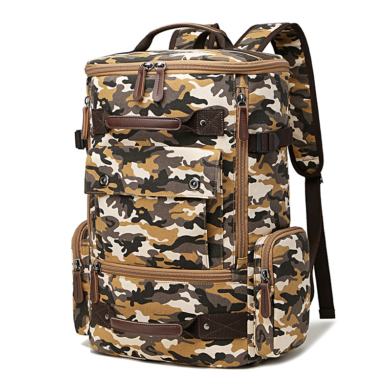 Men's Backpack Vintage Canvas Backpack School Bag Men's Travel Bags Large Capacity Backpack Laptop Backpack Bag Rucksack: Yellow