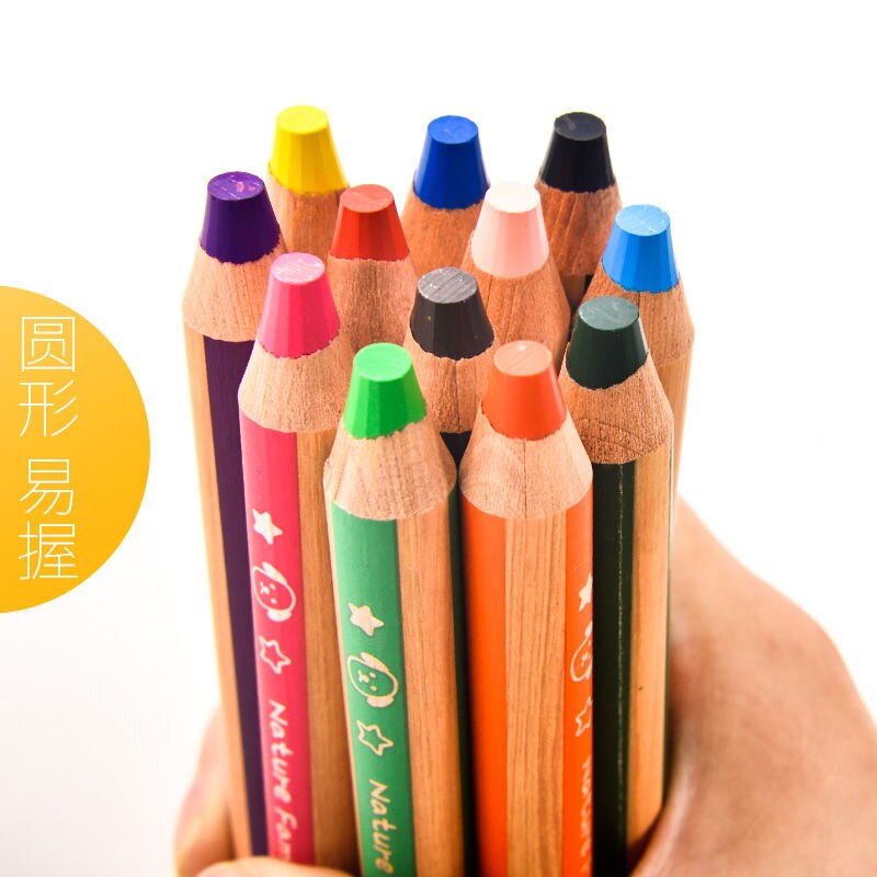 Deli Thick Colored Pencils Bold Pen 6pc Children's Painting Art Students Coloring Hand-painted Colored Pens