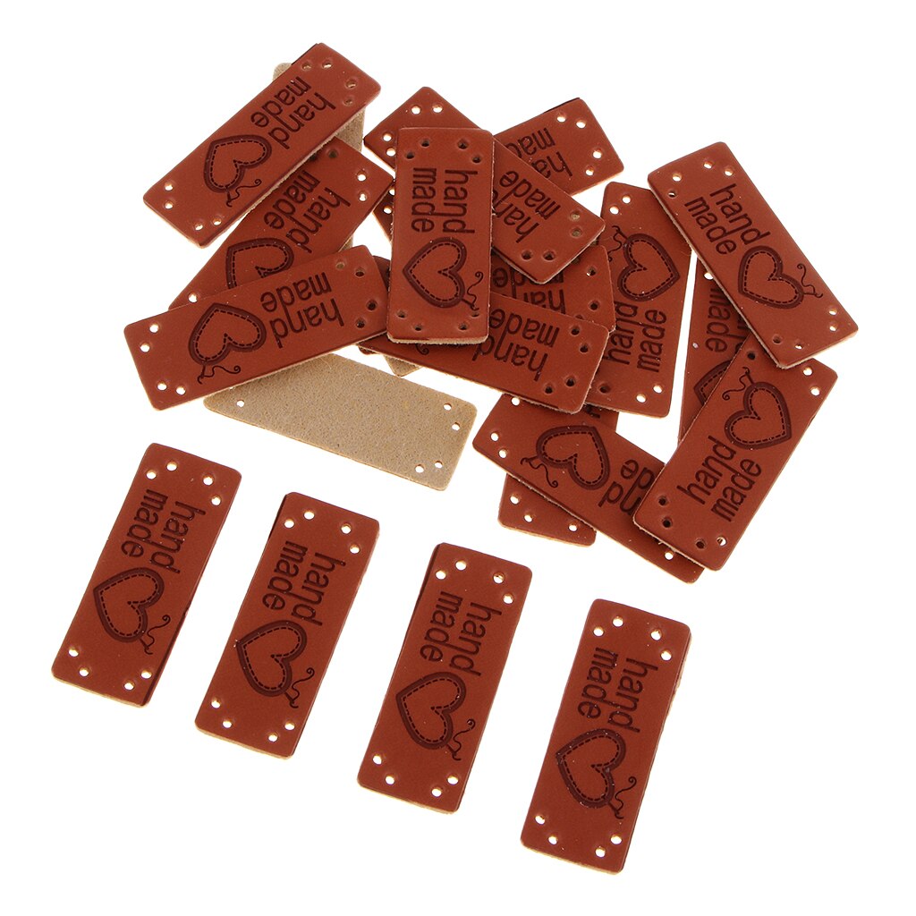 20x ręcznie robione skórzane etykiety skórzane metki ręcznie robione naszywki na odzież: 003