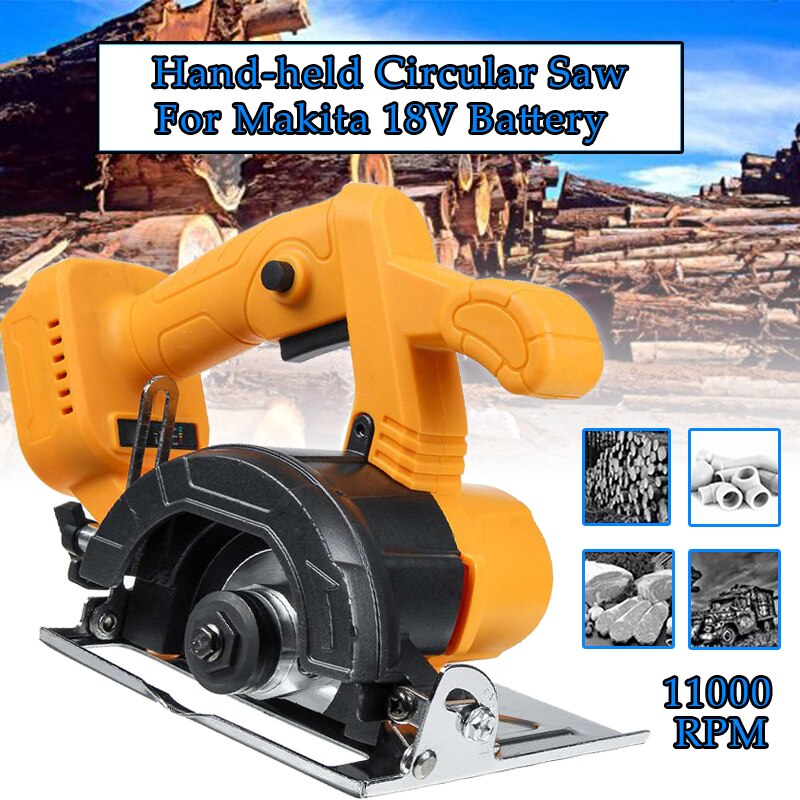10800RPM 125mm Electric Circular Saw 0° to 45° Adjustable Power Tools Multifunction Cutting Machine For Makita 18V Battery