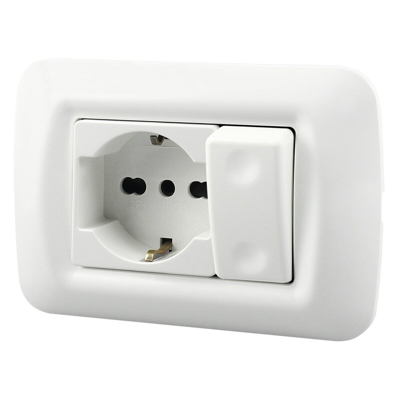 EU Italian standard 1Way Switched socket 118 PC panel Italian outlet 16A three-hole