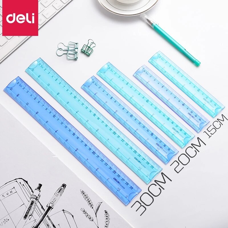 soft Ruler 15cm/20cm/30cm ruler primary school students stationery Korea simple cute school supplies rulers deli 6205