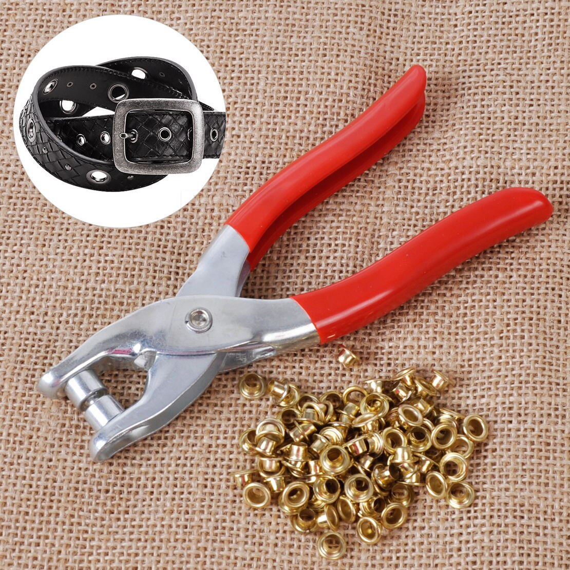 100Pcs/Set Eyelets Grommets + Rivets Pliers Tool for Shoes Bags Leather Belt DIY Apparel Sewing Garment Rivets