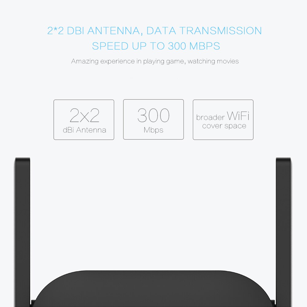 Xiaomi wifi repeater pro 300 mbps mi forsterker nettverksutvider ruterforlenger roteador 2 antenne wifi-forlenger signalforsterker