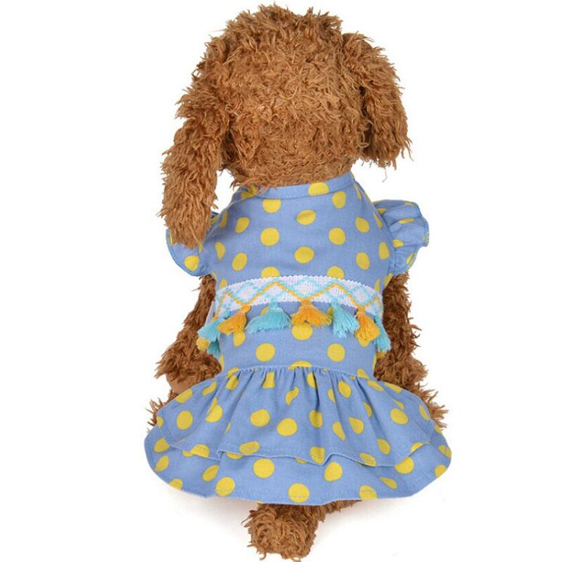 Quality Teddy Skirts Beaded Cake Skirt Than Xiong Bomei Cat Costume Pet Skirt Spring Autumn Thin Dog Clothes: blue / S