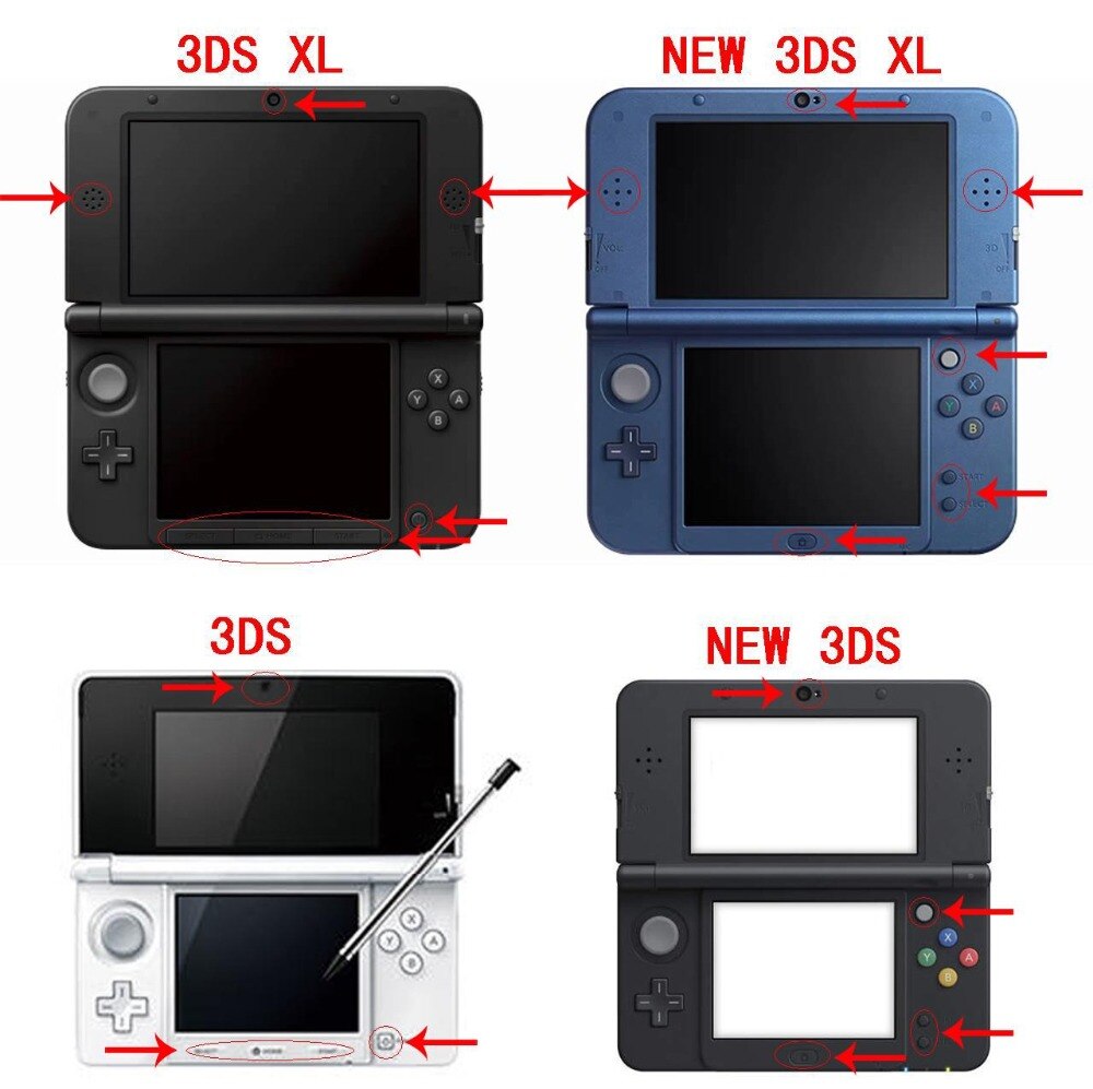 Etiqueta de protección de piel de vinilo de fibra de carbono roja para Nintendo 3DS XL LL skins Stickers