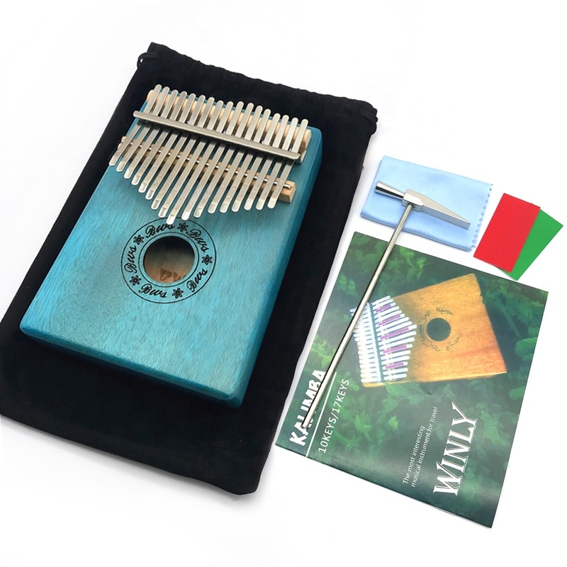 Kalimba 17- nøgle tommelfinger klaver mahogni finer integreret kalimba musikinstrument børn begynder bærbart finger klaver