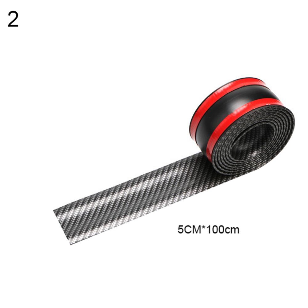 Auto Stickers Carbon Fiber Rubber Styling Instaplijsten Protector Trim Universele Auto Body Beschermende Vinyl Accessoires Auto: 5CM 100cm