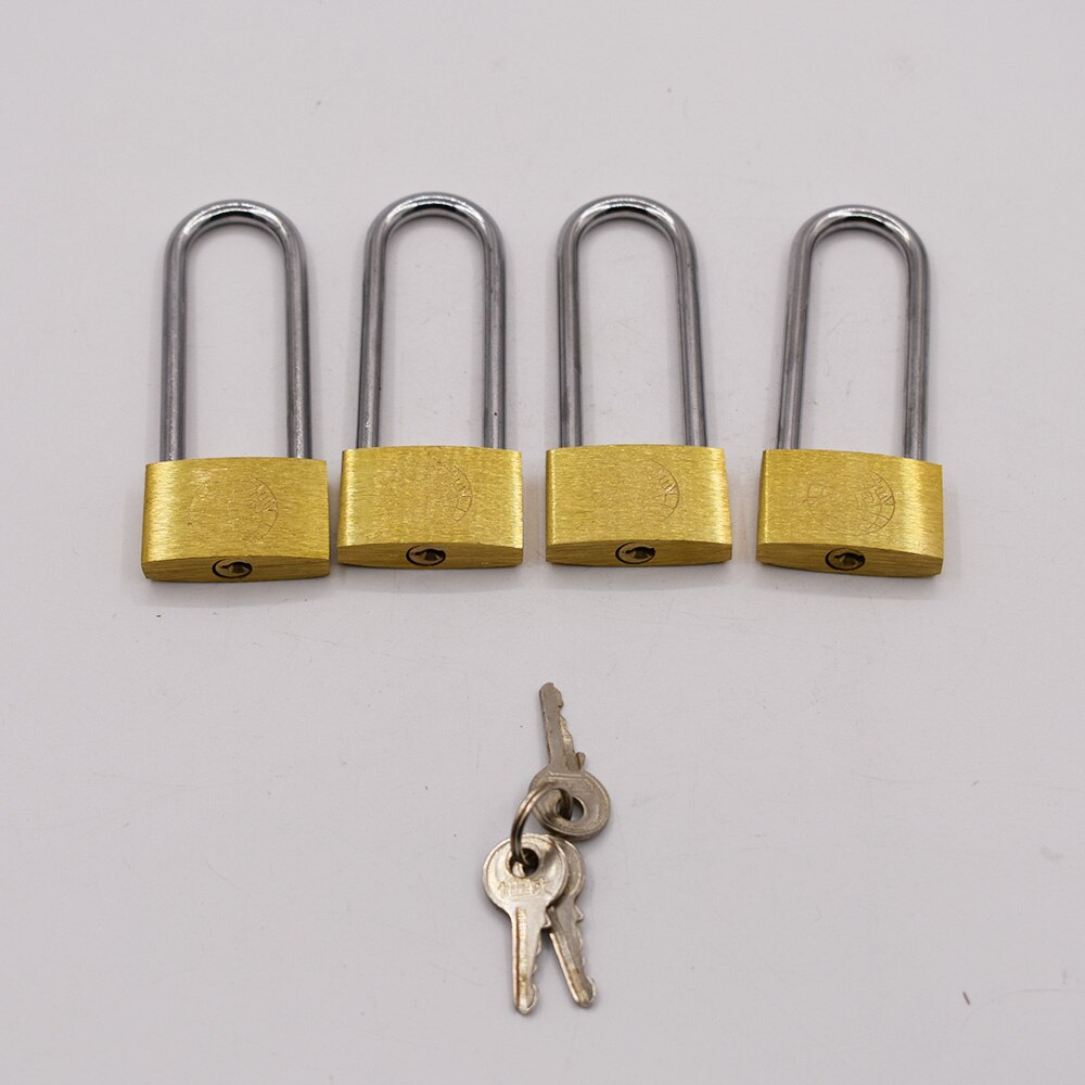 30/40/50/60mm Long Beam Keyed Padlocks Copper Lock Luggage Case Padlock For Drawer Box Hardware With Keyed Alike or Different