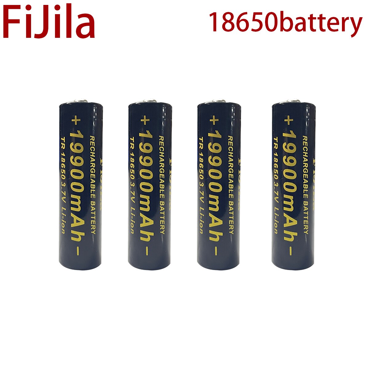 100% 18650 Lithium Batteries Flashlight 18650 Rechargeable-Battery 3.7V 19900 Mah for Flashlight + charger: 4pcs