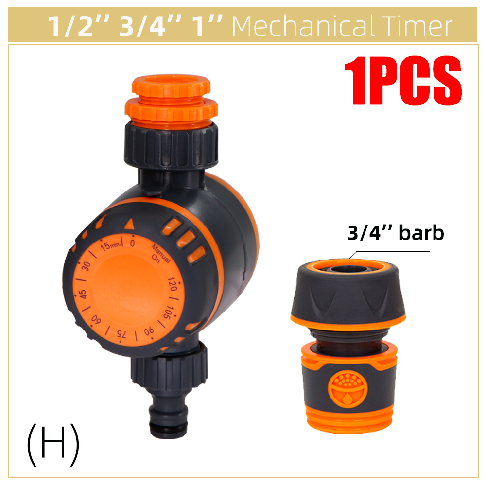 Garden Mechanical Watering Timer Greenhouse Drip Irrigation 3-Way Double Control Valve for Faucet Hose Automatic Controller: H