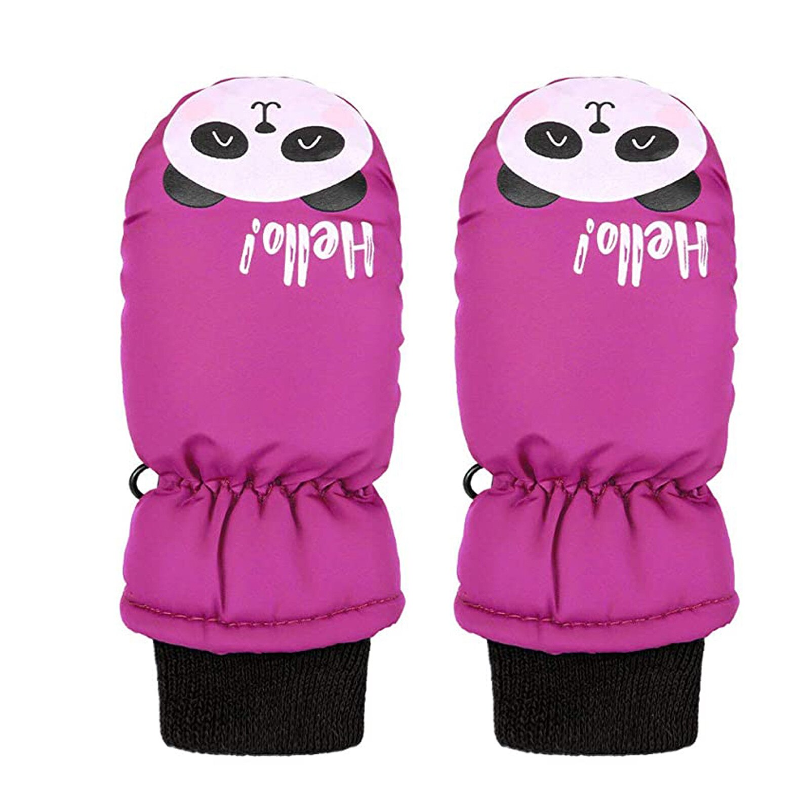 1 Pairs Kids winter gloves Toddler Kids Baby Boys Girls Snowboarding Ski Gloves Waterproof Warm Snow Mittens gloves guantes: Hot Pink