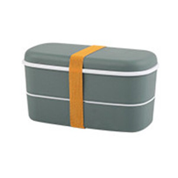 Small Japanese Style 2 Layer Bento Box Mini Food Storage Lunch Box PP Container Student Office Kid Microwave Dinnerware Lunchbox: Dark Green