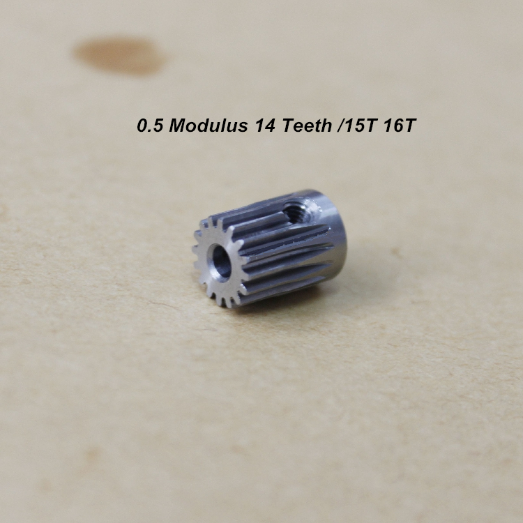 0.5 modulus 14 tanden tandwiel 15 tanden 16 tanden 3mm gatdiameter 40cr hardings- en ontlaattandwiel 0.5m 14t 15t 16t