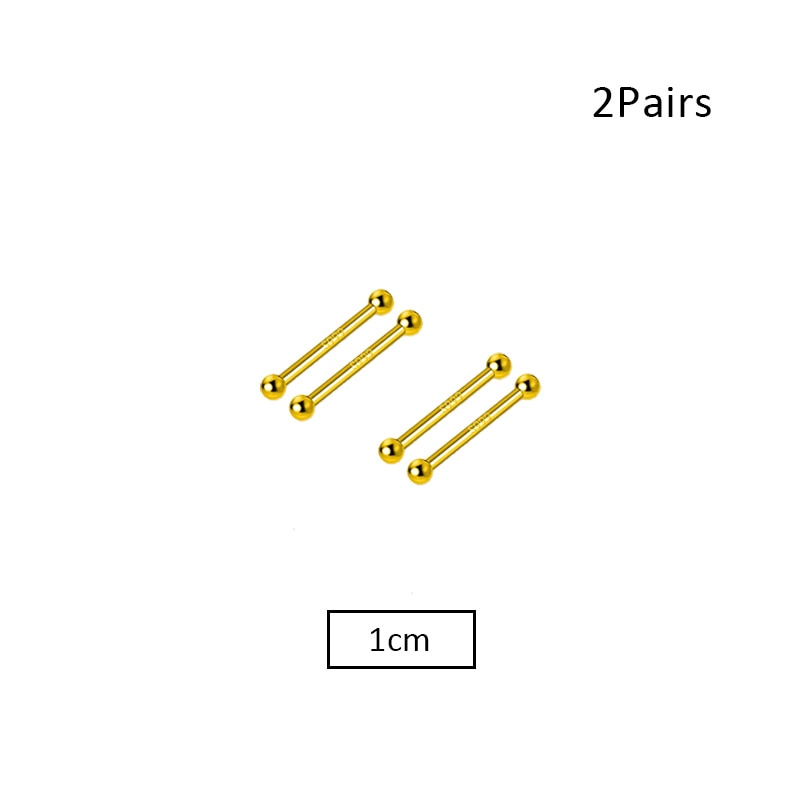 Mini boucles d'oreilles invisibles pour femmes, 2 pièces, clous de nez, épingles, Piercing, os, corps, bijoux: 5