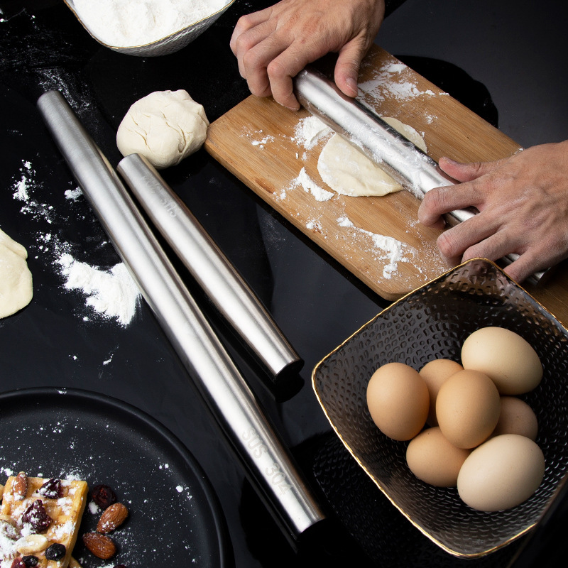 Rvs Deegroller Deeg Roller Knoedel Wrapper Keuken Non-stick Bakken Accessoires Tool Pizza Noodle Cookie Maken