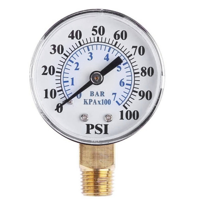 Pressure Tester Gauge Tools 0-100 Psi 0-7Bar 1/8 Inch Npt Face Side Mount Pressure Gauge Dial Air Compressor Meter Hydraulic: Default Title