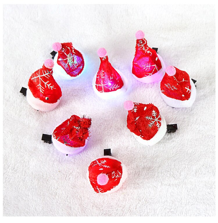 Kerst led-lichtspeld lichtgevende haarspeld broches pluche sneeuwpop hert kerstman feestversiering kerstgunst