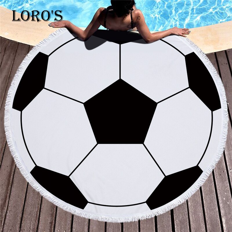 Sport basketball fodbold tryk badehåndklæde runde kvaster mikrofiber yogamåtte badehåndklæde picnic tæppe måtte tapet 150*150