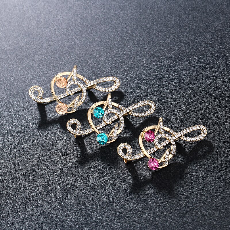 Weimanjingdian Crystal Rhinestones Pave Muzikale Borden Broche Reversspeldjes