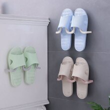 Wandmontage Schoenenrek Slippers Hanger Zelfklevende Slippers Plank Thuis Schoen Houder Opslag Haak Plastic Organizer Voor Badkamer