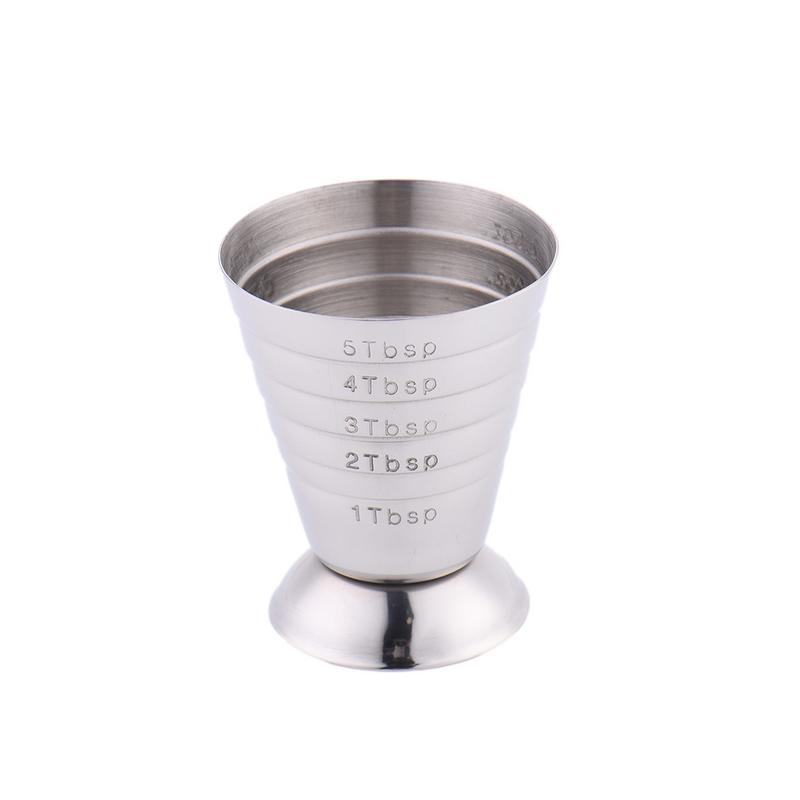 Bar Jigger Shot Measure Cup 75ML Stainless Steel Double Tone Glass Measuring Cup Cocktail Bar Party Wine Cup