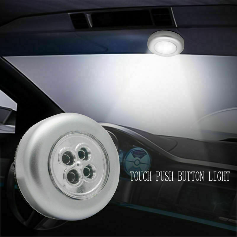 2 xtouch trykknap lampe lys selvklæbende lang batterilevetid down spot lys 4 led til autocamper campingvogn båd
