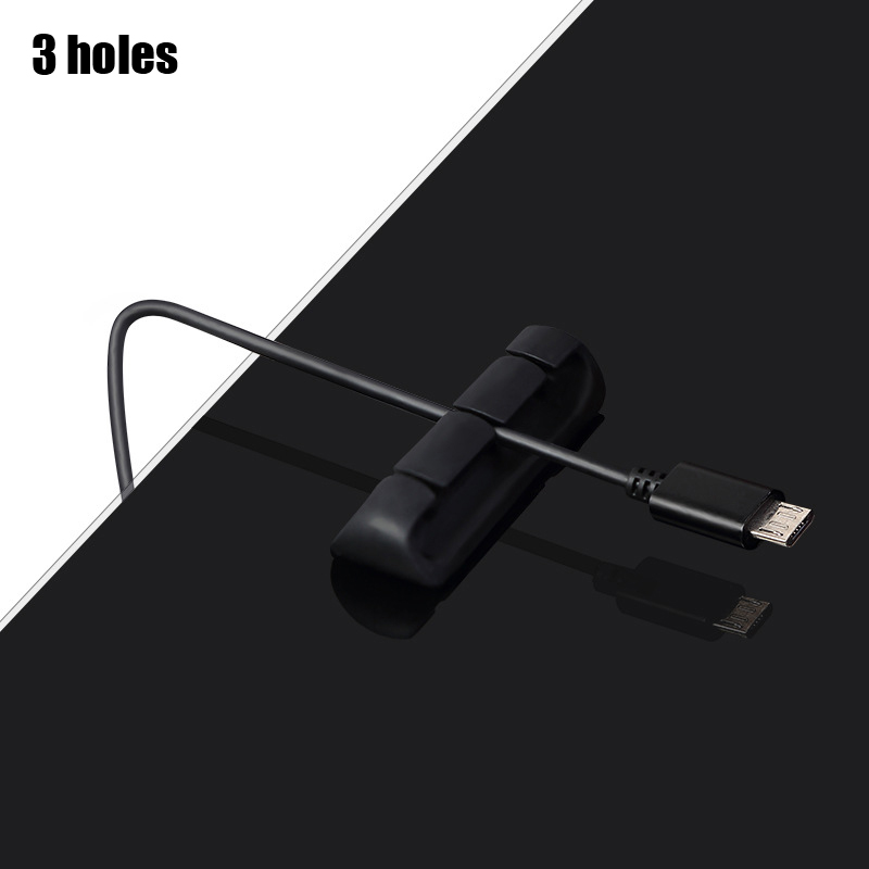 Silicone USB Cable Organizer Winder Desktop Tidy Management Clips Cable Holder: S