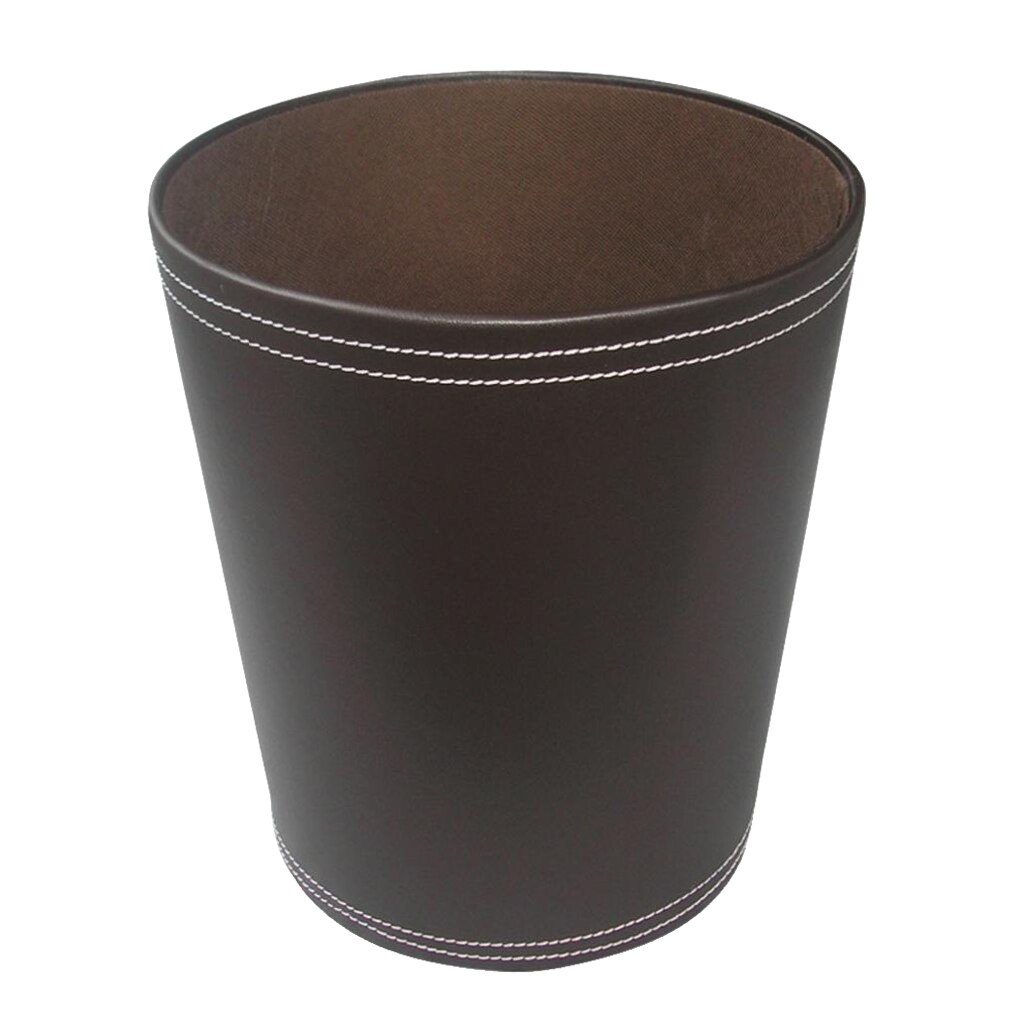 Coffee/Cubo de cuero PU negro, Rubbis, contenedor de residuos de estilo Retro h, cubo de basura,