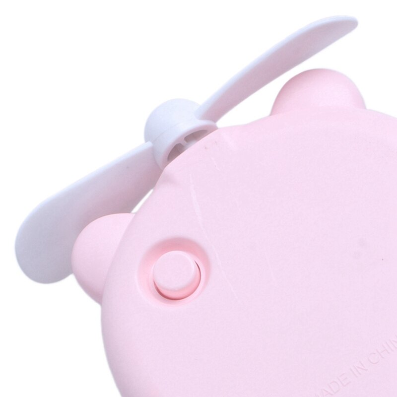 Pig Schoonheid Draagbare Led Spiegel Pocket Fan Usb Opladen Mini Handheld Fan Met Spiegel Led Licht Draagbare Kleine Ventilator