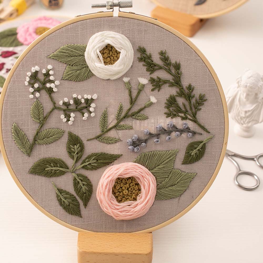 Bastidor Para punzón, herramientas de costura, ornamento, Kits de manualidades de costura, hilo de aguja, aro de bordado, Kits de bordado DIY: 9