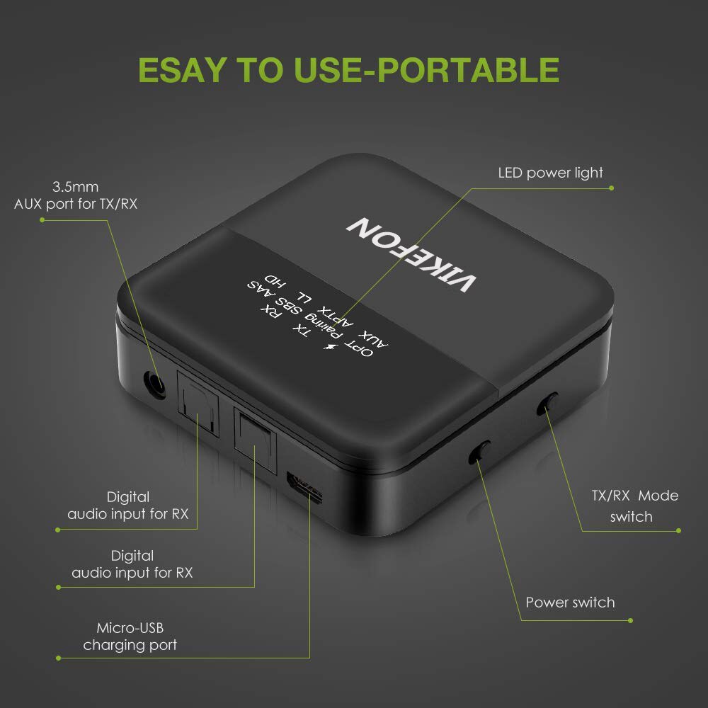 Bluetooth 5.0 Audio Transmitter Receiver Music CSR8675 AptX HD LL Low Latency TV PC Bt Wireless Adapter RCA/SPDIF/3.5mm Aux Jack: Default Title