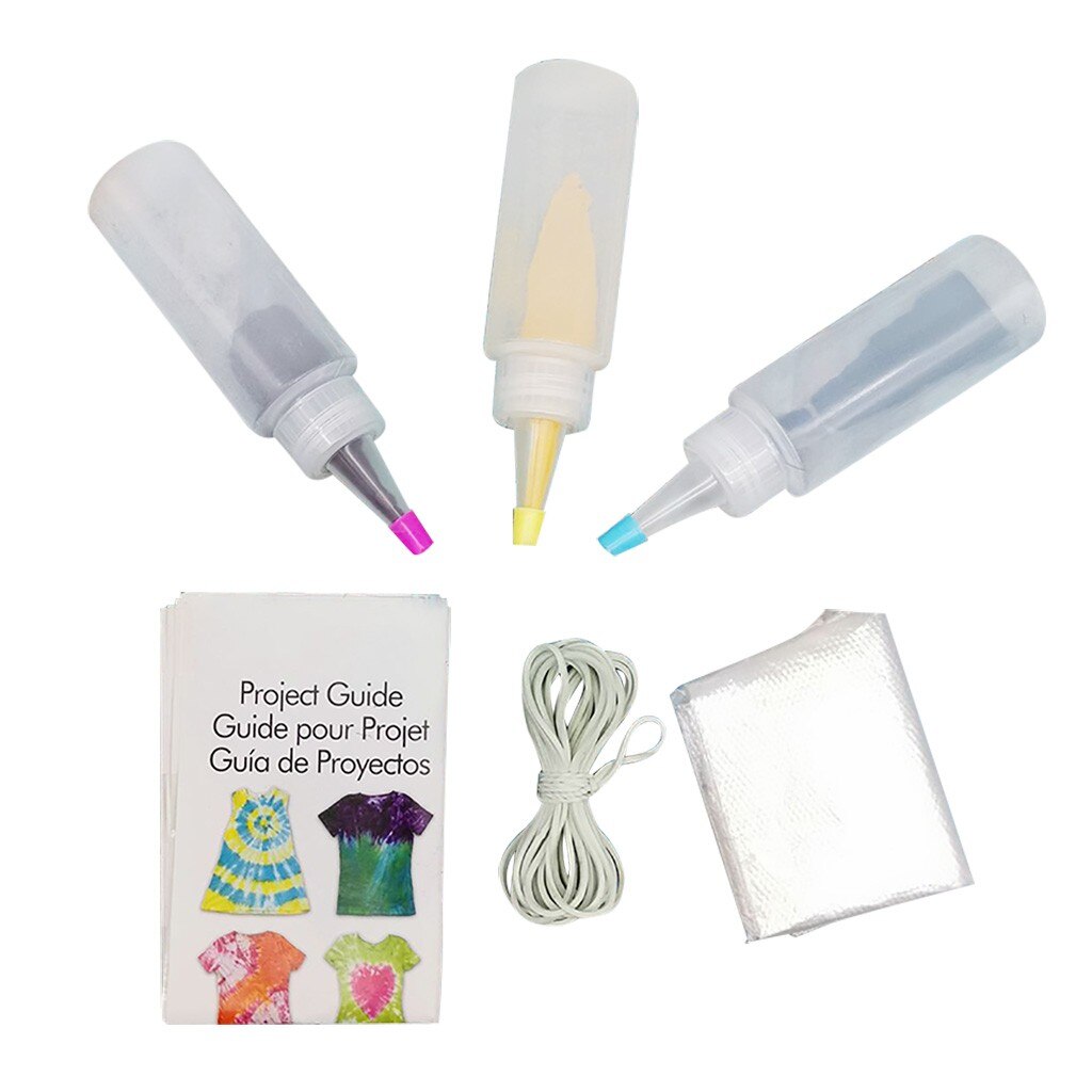 Stof Textiel Tie-Dye Kit 3 Kleuren Diy Veilig Permanente Kleurstoffen Voor Solo Projecten Kleurstoffen Verf Decorating Kleding tie Dye Kit: Default Title