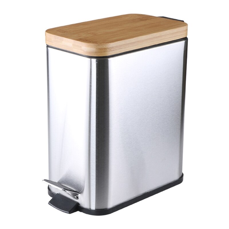 Step – poubelle à ordures avec couvercle en bambou, organisateur de déchets, salle de bains cuisine salon bureau décoration