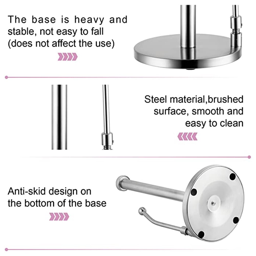 Küchenrollenhalter aus Edelstahl (stehend) - Stabiler und langlebiger Papierrollenhalter - Ideal zum Kochen - Rollenhalter mit modernem und schlichtem suchen - perfekt für Deine Küche