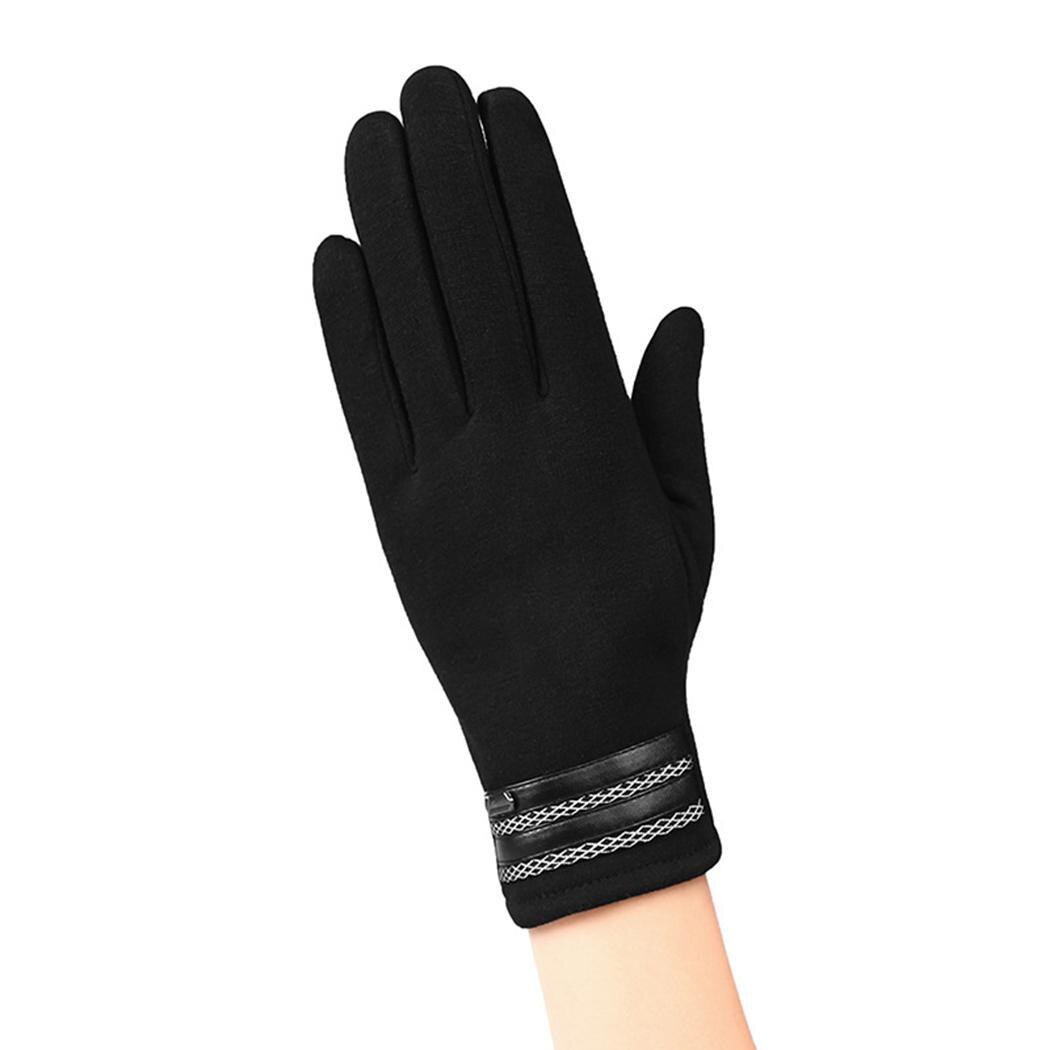 Men Casual Solid Full-Finger Windproof Touch A, B, E Screen Warm Screen, Black/Dark Blue/Gray Gloves