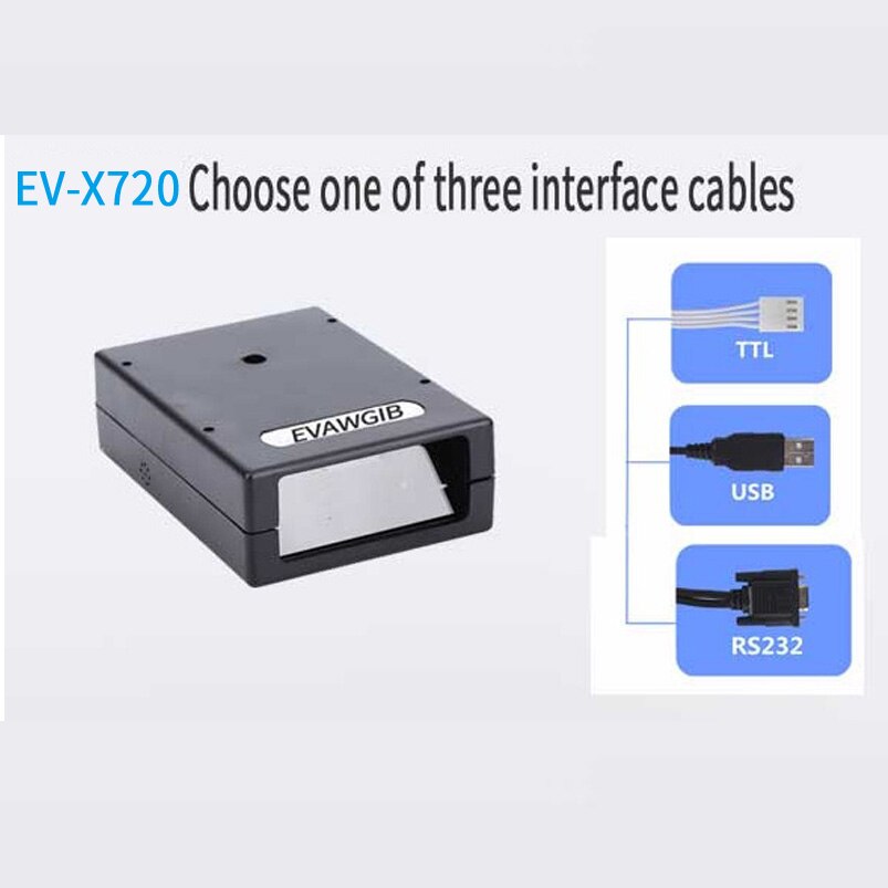 RS232 USB TTL 1D CCD Barcode Scanner Module Fixed mount Scanner Module1d barcode scanner QR Barcode EVAWGIB