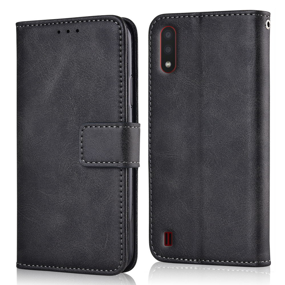 Für Samsung Galaxis A01 fallen Für Auf Samsung A01 EINE 01 Coque Brieftasche fallen Für Samsung Galaxis A01 Buch kippen abdeckung: niu-dunkel grau