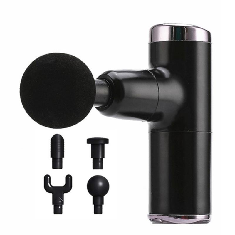 Mini USB Massage Gun Percussion Pocket Massager Electric Massage Gun Deep Muscle Fascial Massager Pain Relax With 4 Heads: 04