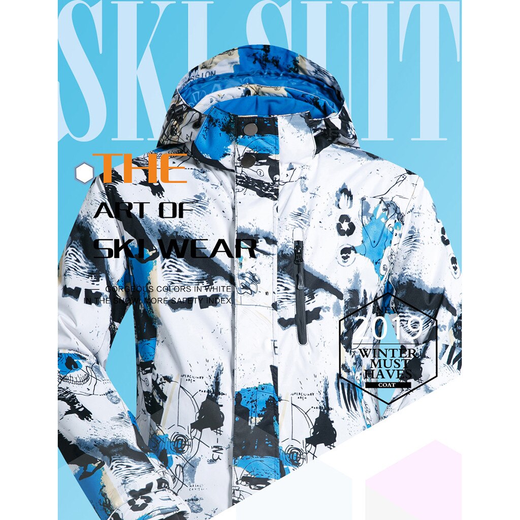Multicolor Winter Skiën Mannen Jas Jas Koude En Winddicht Vochtbestendige Warm Capuchon Gewatteerde Jas #3