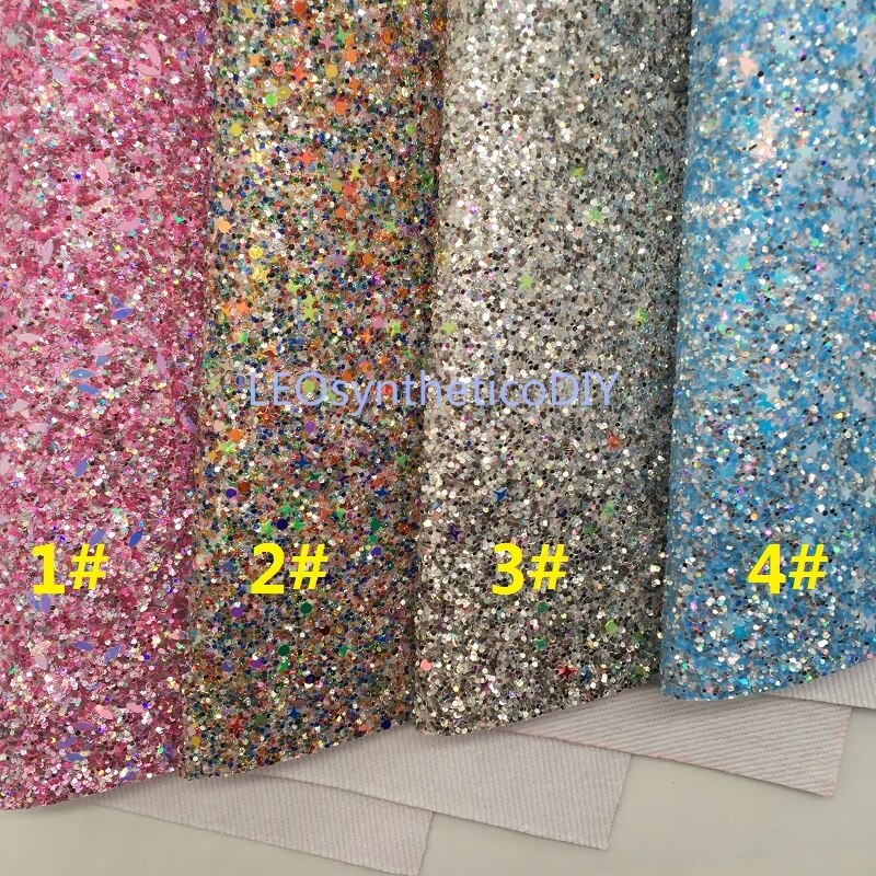 1PC 21X29CM Glitter Fabirc, Chunky Glitter Leer, glitter Lederen Lakens Voor Maken Bows LEOsyntheticoDIY T367A