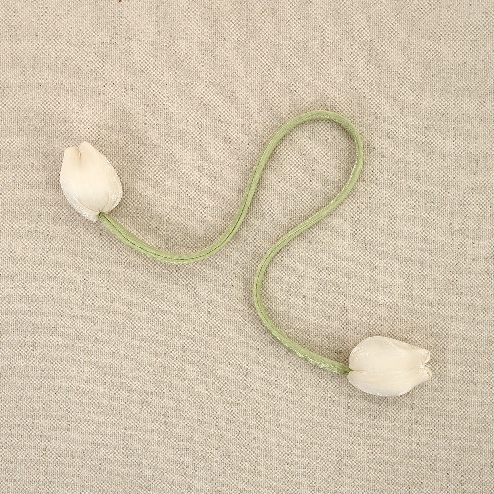 Bloemknop Tulp Gordijn Tie Lang Lint Dubbelzijdig Bloem Opslag Tie handgemaakte Gordijn Touw Houders Kinderkamer: Bordeaux