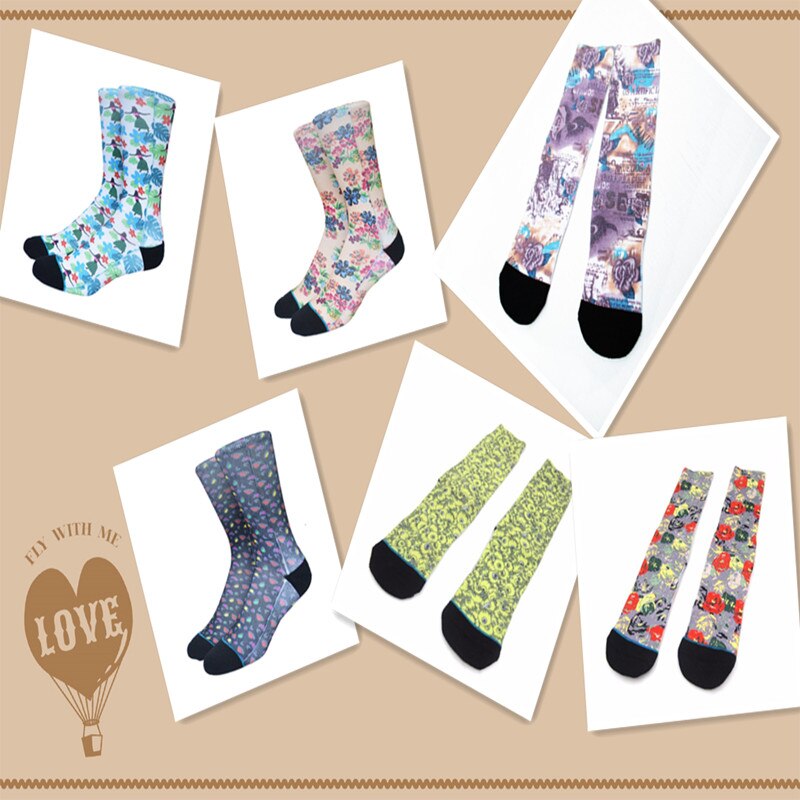 Style 360 Printing Boneless Socks Head Thick Outdoor Sports Skateboard Socks (1 Pair)