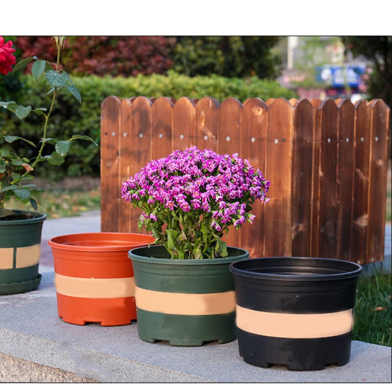 Stor rund kort blomkruka kontroll rot roskruka plantering plantor förtjockning plast blomkruka 11 x 10 x 9cm