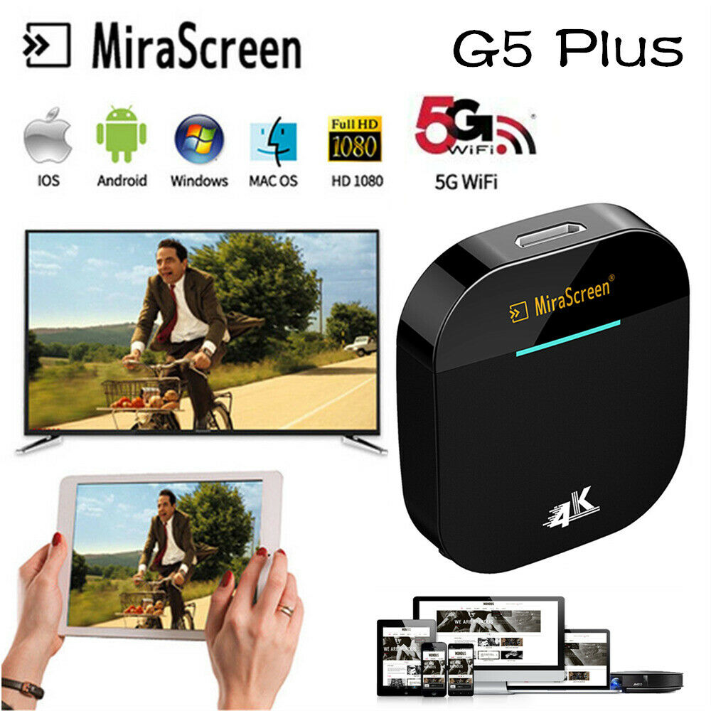 Mirascreen G5 Plus Wifi Tv Display Dongle Ontvanger 4K Miracast Airplay P5N6