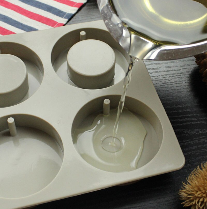 6 Holte Diy Silicone Klei Aromatherapie Tabletten Mallen Ambachten Opknoping Ornamenten Wax Mallen Resin Mold Craft Moulds