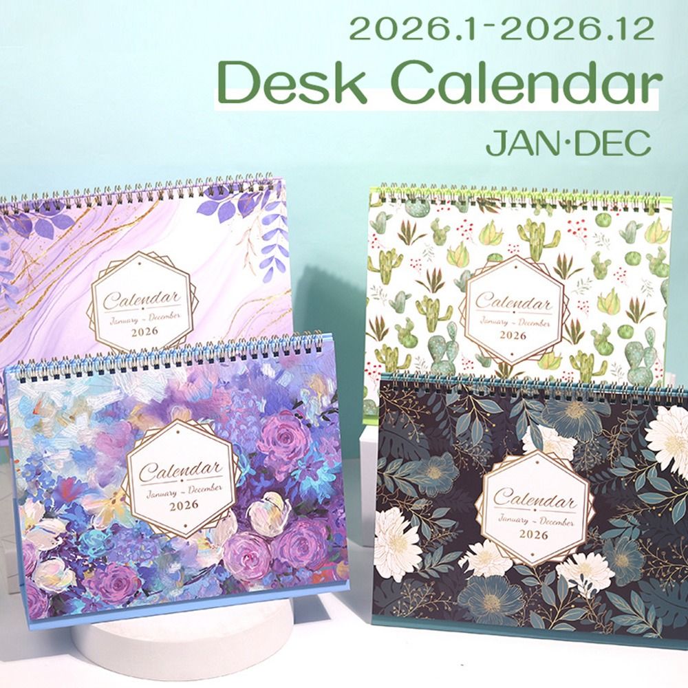 Desktop Calendar Portable Daily Schedule Standing Flip Calendar To Do List Memo Pad Annual Schedule Organizer