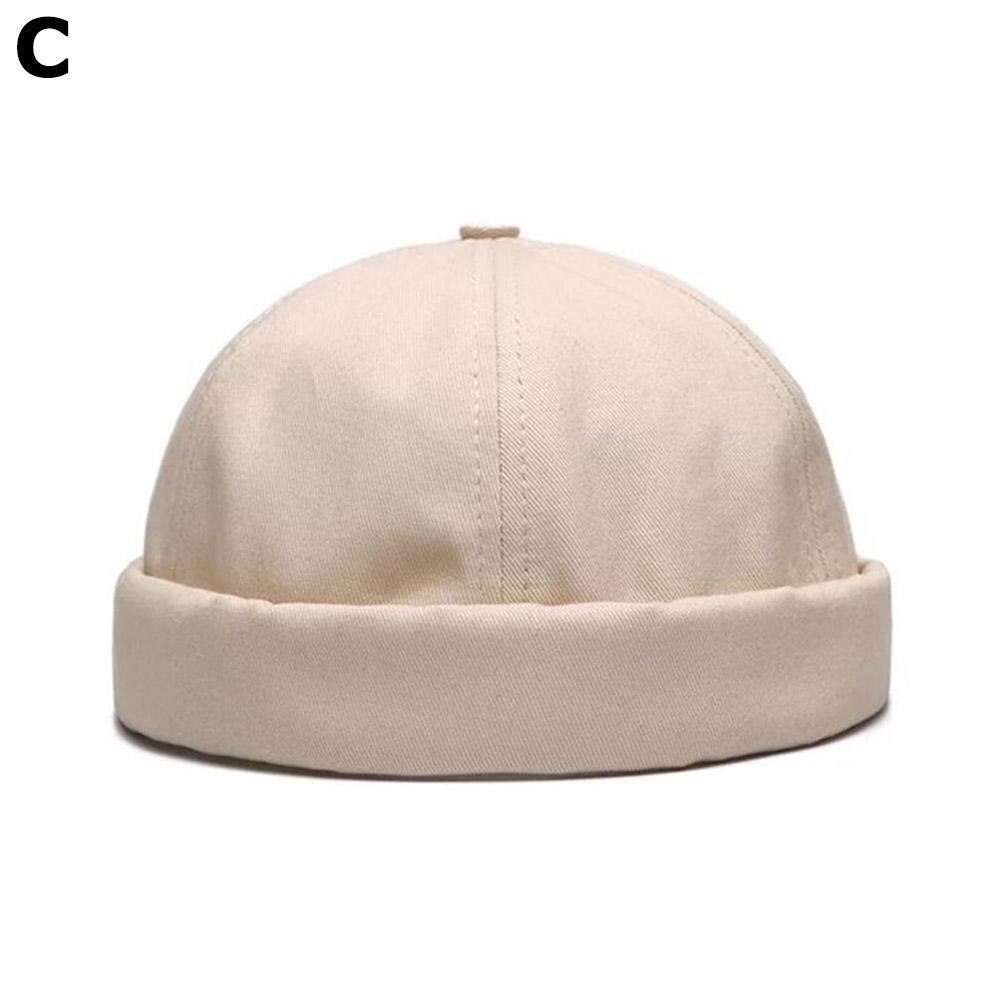 Men Women Retro Dome Melon Brimless Beanie Cap Skullcap Sailor Cotton Mechanic 6 Trendy Color Panels Docker Hat Casua Q2M8: C