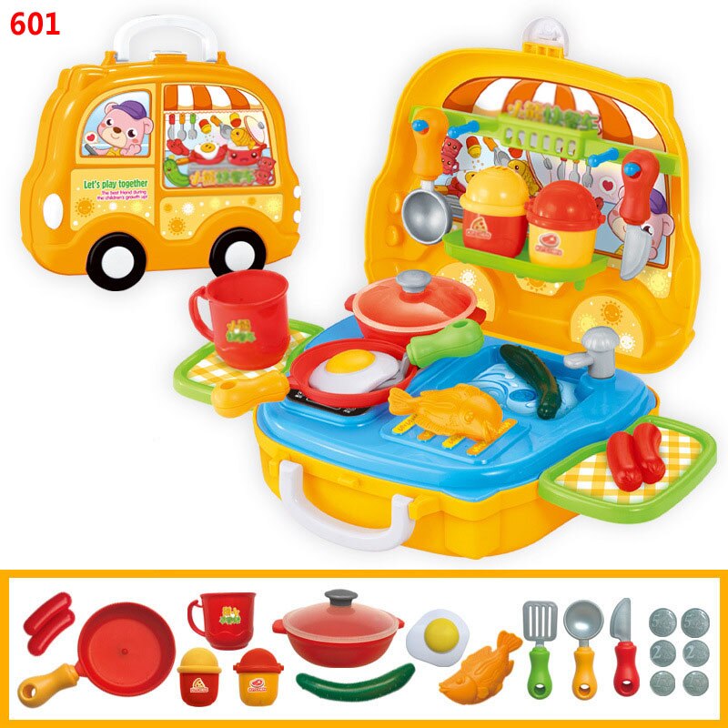 Kids Sales Voertuig Miniatuur Keuken Speelgoed Plastic Voedsel Speelgoed Snijden Fruit Groenten Winkelwagen Set Pretend Play Speelgoed Voor Meisjes: Type601